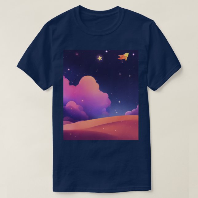 Cartoon-raketfartyg T Shirt (Design framsida)