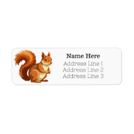 Cartoon Red Squirrel Return Address Returadress Etikett