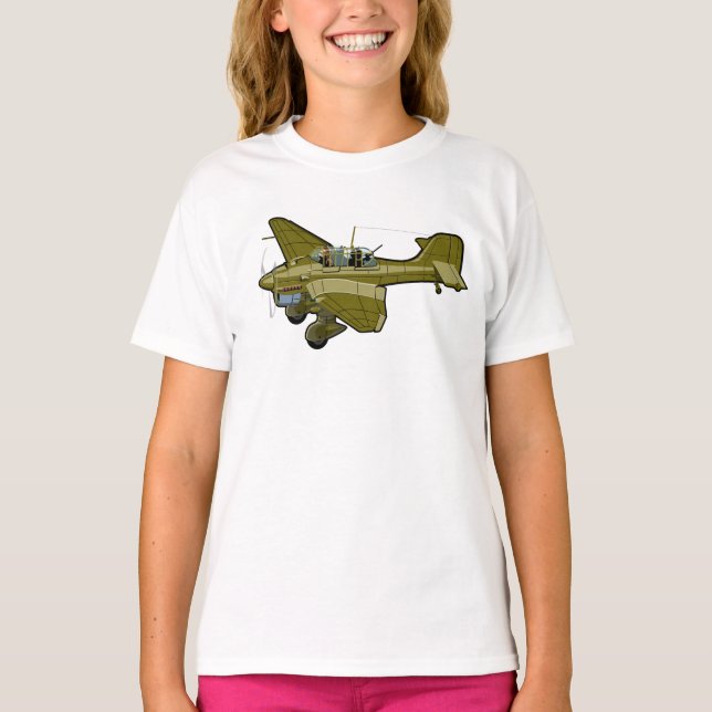 Cartoon retro bomber t shirt (Framsida)