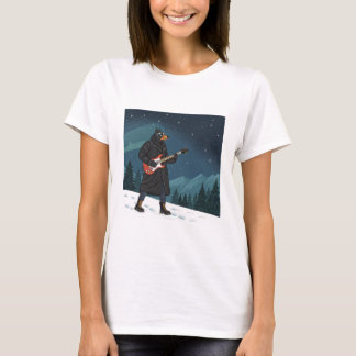 Cartoon Rocker Dog Under the Stars T Shirt