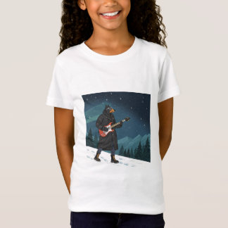 Cartoon Rocker Dog Under the Stars T Shirt