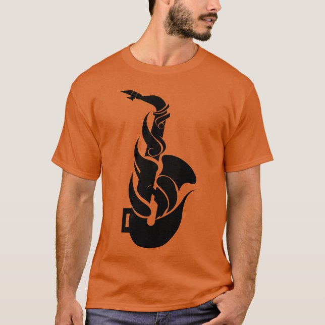 Cartoon Saophone retro T Shirt (Framsida)