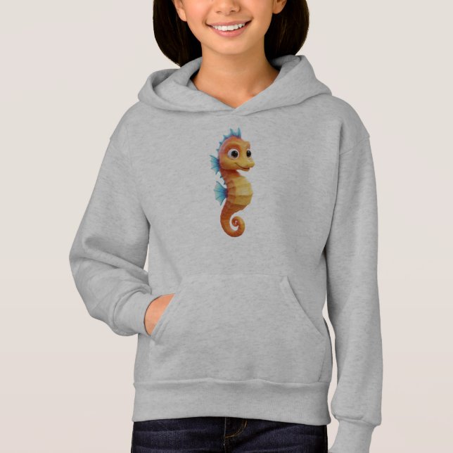 Cartoon Seahorse 3D – Shiny & Cute T Shirt (Framsida)
