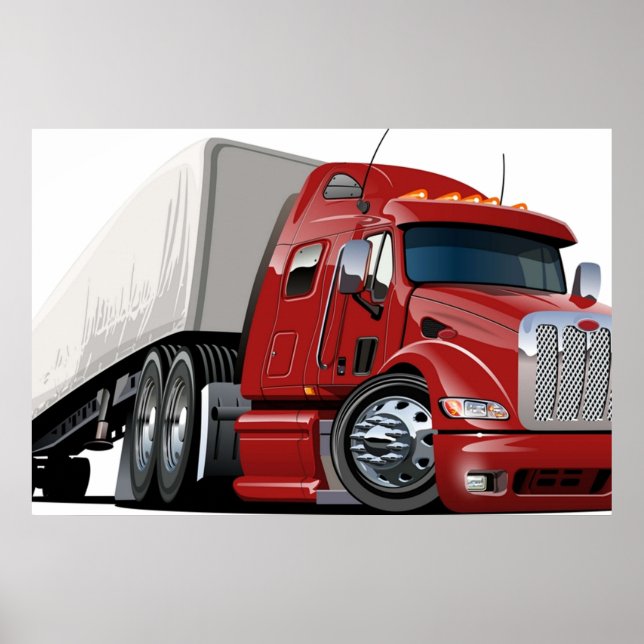 Cartoon semi truck poster (Framsidan)