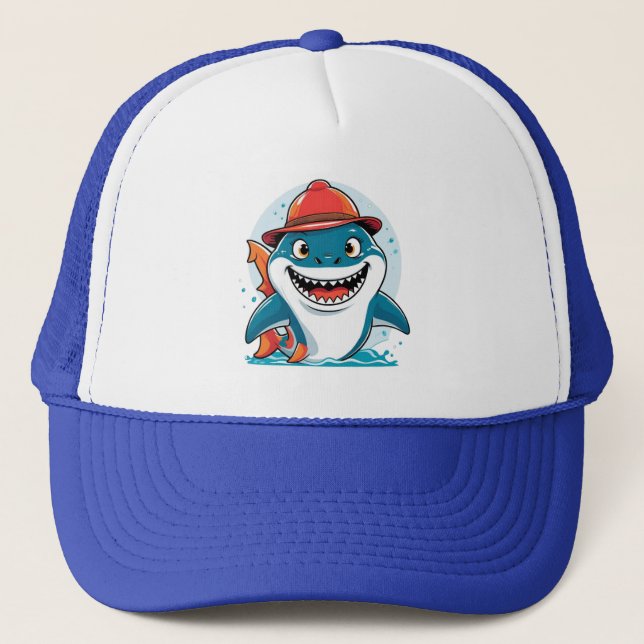 Cartoon Shark Kids Hat Keps (Framsida)