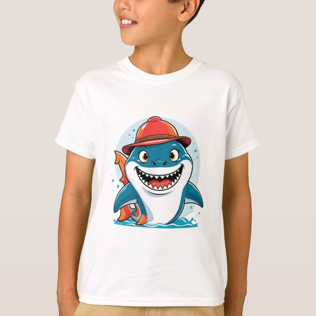 Cartoon Shark Kids Tee (Framsida)