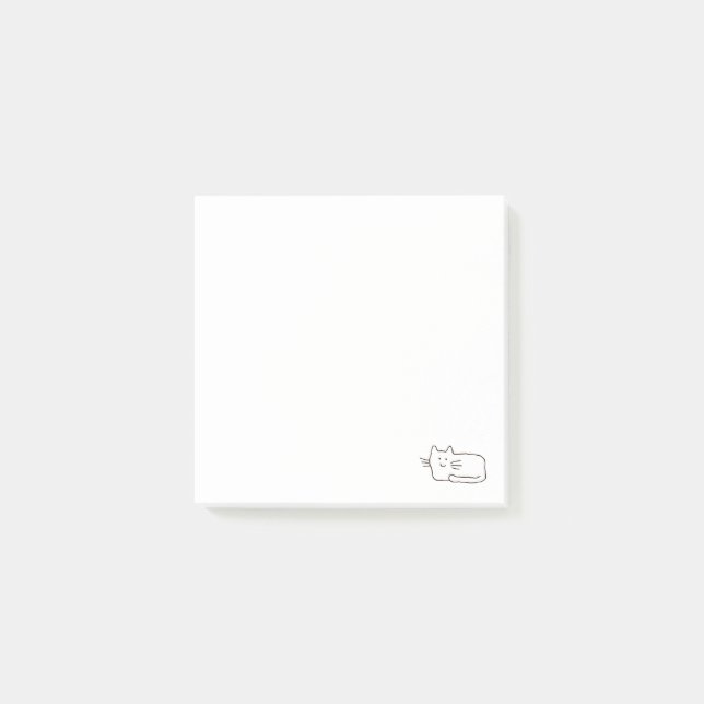 Cartoon Simple Cat Line Drawing Post-it Block (Framsida)