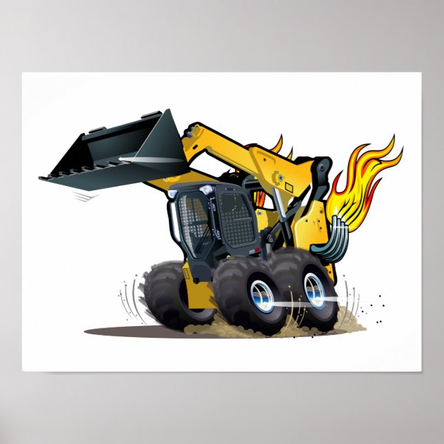 Cartoon skid steer poster (Framsidan)