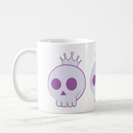 cartoon skull with crown design kaffemugg