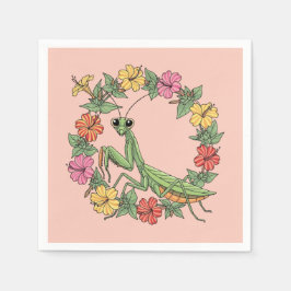 Cartoon Style Mantis With Mirabilis Pappersservett