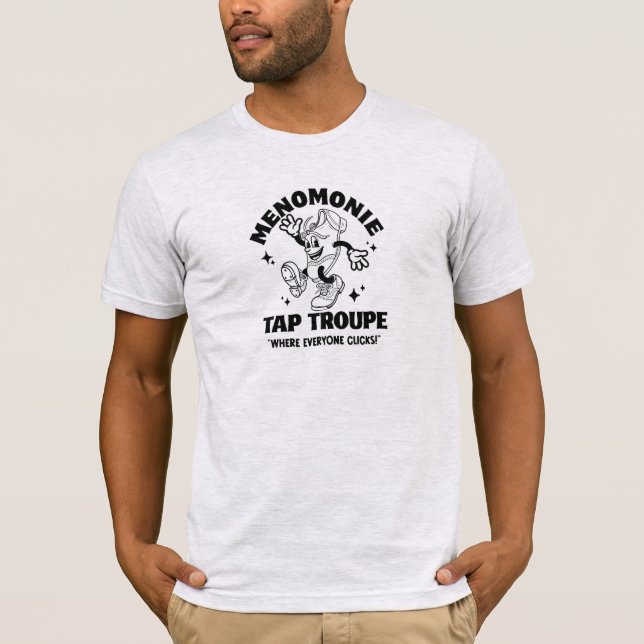 Cartoon Tap Troupe All Black Font T Shirt (Framsida)
