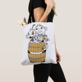 Cartoon tribal monkey Tote Tygkasse