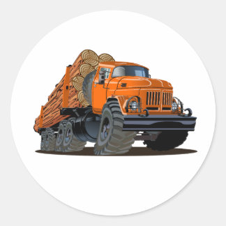 Cartoon truck runt klistermärke