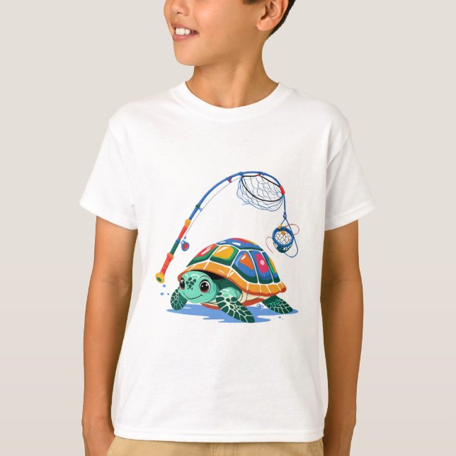  Cartoon Turtle Kids Tee (Framsida)
