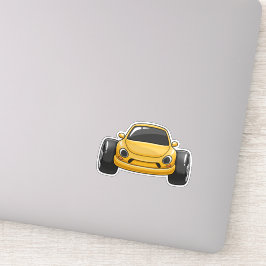 Cartoon Yellow Toon Car Klistermärken