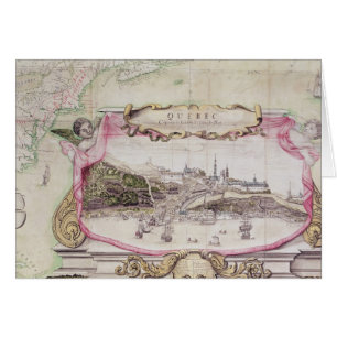 Cartouche av Quebec Hälsningskort