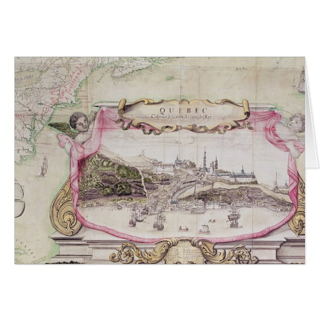 Cartouche av Quebec Hälsningskort (Framsidan Horizontal)