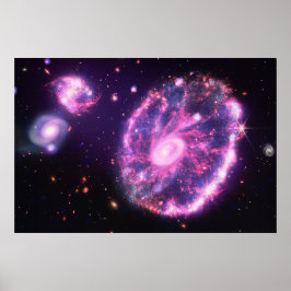 CartWheel Galaxy | Hubble & JWST Poster