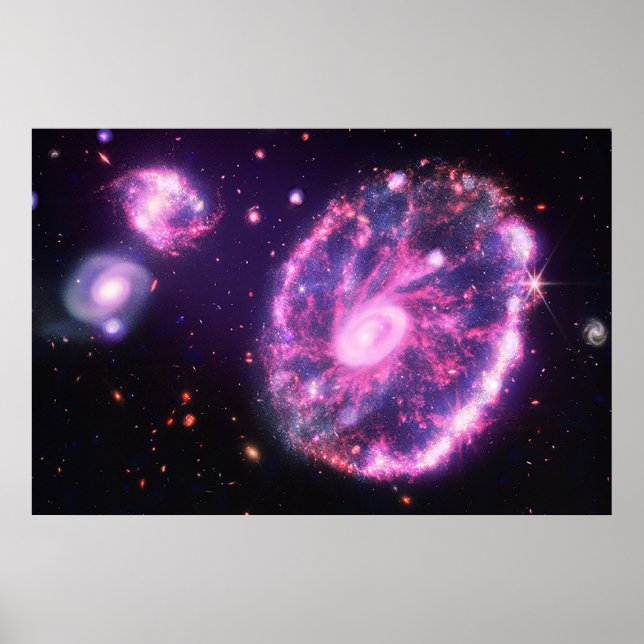 CartWheel Galaxy | Hubble & JWST Poster (Framsidan)
