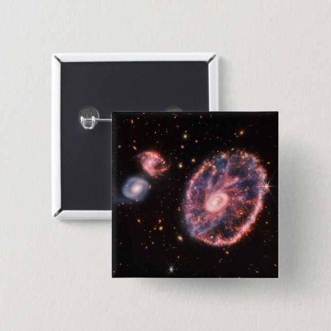 CartWheel Galaxy, James Webb Space Telescope Knapp (Framsida & baksida)