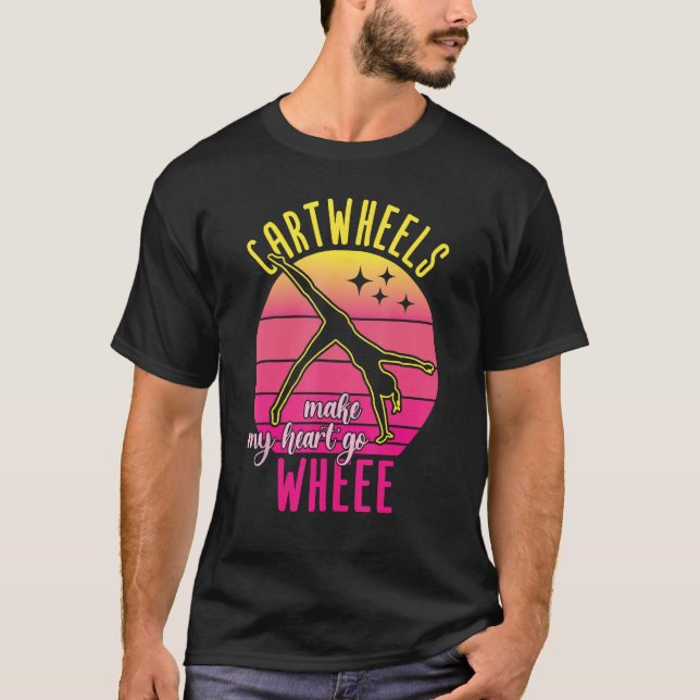 Cartwheel Gymnastics Gymnast Girls T Shirt (Framsida)