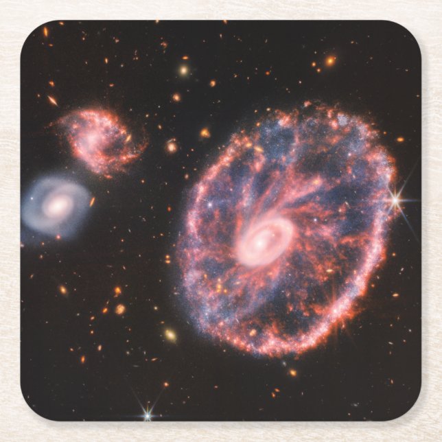 CartWhey Galaxy JWST James Webb Space Telescope Underlägg Papper Kvadrat (Framsidan)