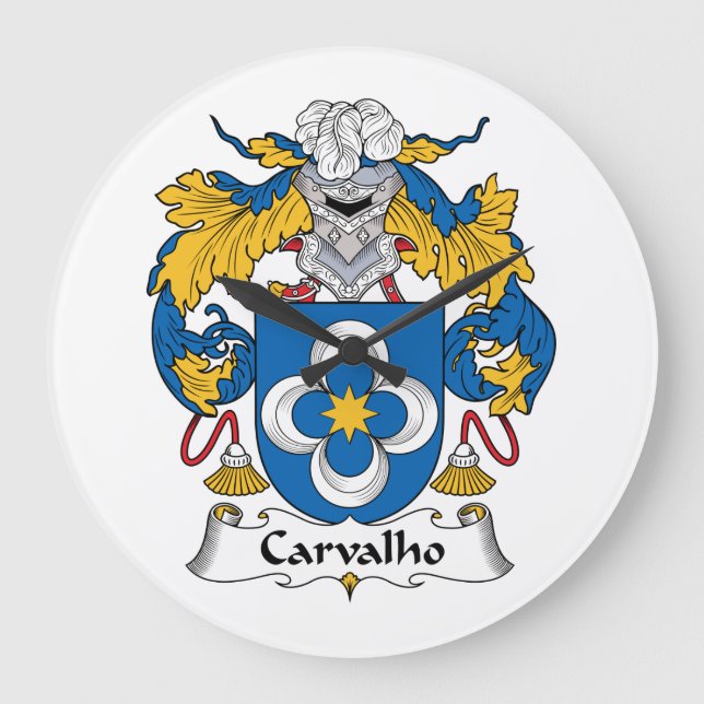 Carvalho Family Crest Stor Klocka (Framsida)
