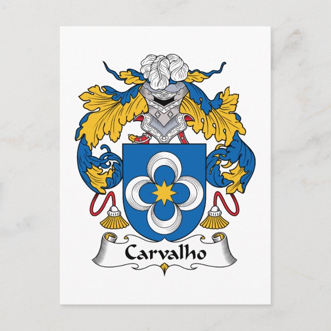 Carvalho Family Crest Vykort (Framsida)