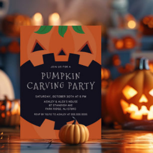 Carve & Celebrate Halloween-inbjudan Inbjudningar