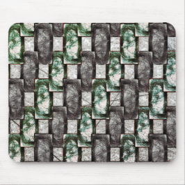 Carved and nedfläckad grönt grått rektangulärt bie musmatta