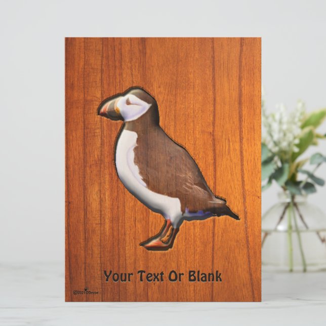 Carved Atlantic Puffin (Stående Fram)