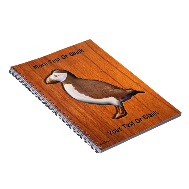 Carved Atlantic Puffin Anteckningsbok (Högra Sidan)