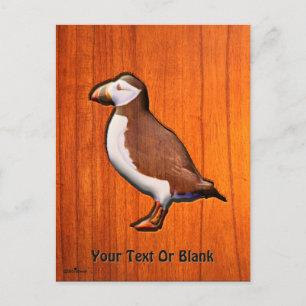 Carved Atlantic Puffin Helg Vykort
