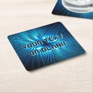 Carved Blue Star Underlägg Papper Kvadrat