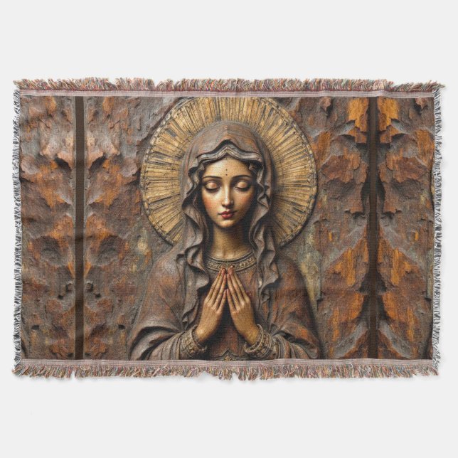 Carved Devotion  Wooden Mary Filt (Framsidan)