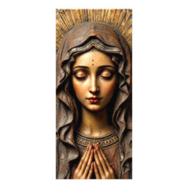 Carved Devotion  Wooden Mary Reklamkort