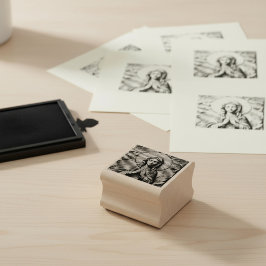 Carved Devotion  Wooden Mary Stämpel