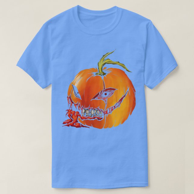 Carved Evil Pumpkin Horror for Halloween T Shirt (Design framsida)