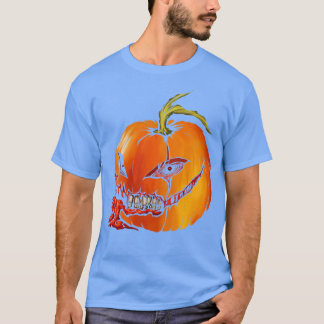 Carved Evil Pumpkin Horror for Halloween T Shirt