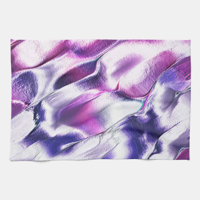 Carved från made metall, i lera och lila färg kökshandduk (Horisontell)