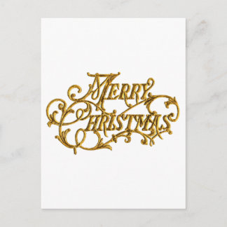 Carved, Golden Finare skript "God jul" Helg Vykort