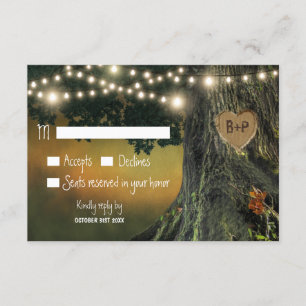 Carved Grandfather Oak Träd Bröllop OSA Card Kort