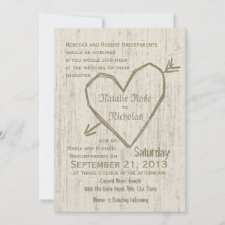 Carved Heart Bröllop Inbjudningar