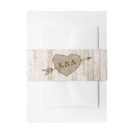 Carved Heart Träd Bröllop-samlingen Band För Inbjudningskort