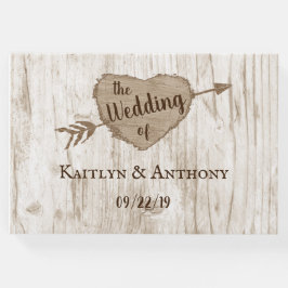 Carved Heart Träd Bröllop-samlingen Gästböcker