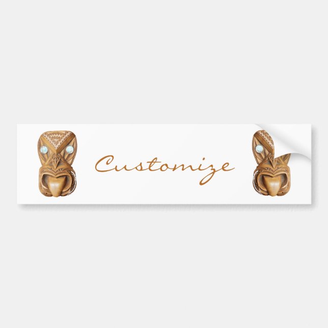 Carved Maori Tiki Ansikte Thunder_Cove Bildekal (Framsidan)