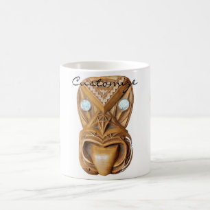 Carved Maori Tiki Ansikte Thunder_Cove Kaffemugg
