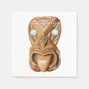 Carved Maori Tiki Ansikte Thunder_Cove Pappersservett