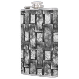 Carved och nedfläckad grått rektangulärt tallrikar fickplunta