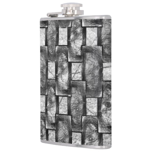 Carved och nedfläckad grått rektangulärt tallrikar fickplunta (Vänster)